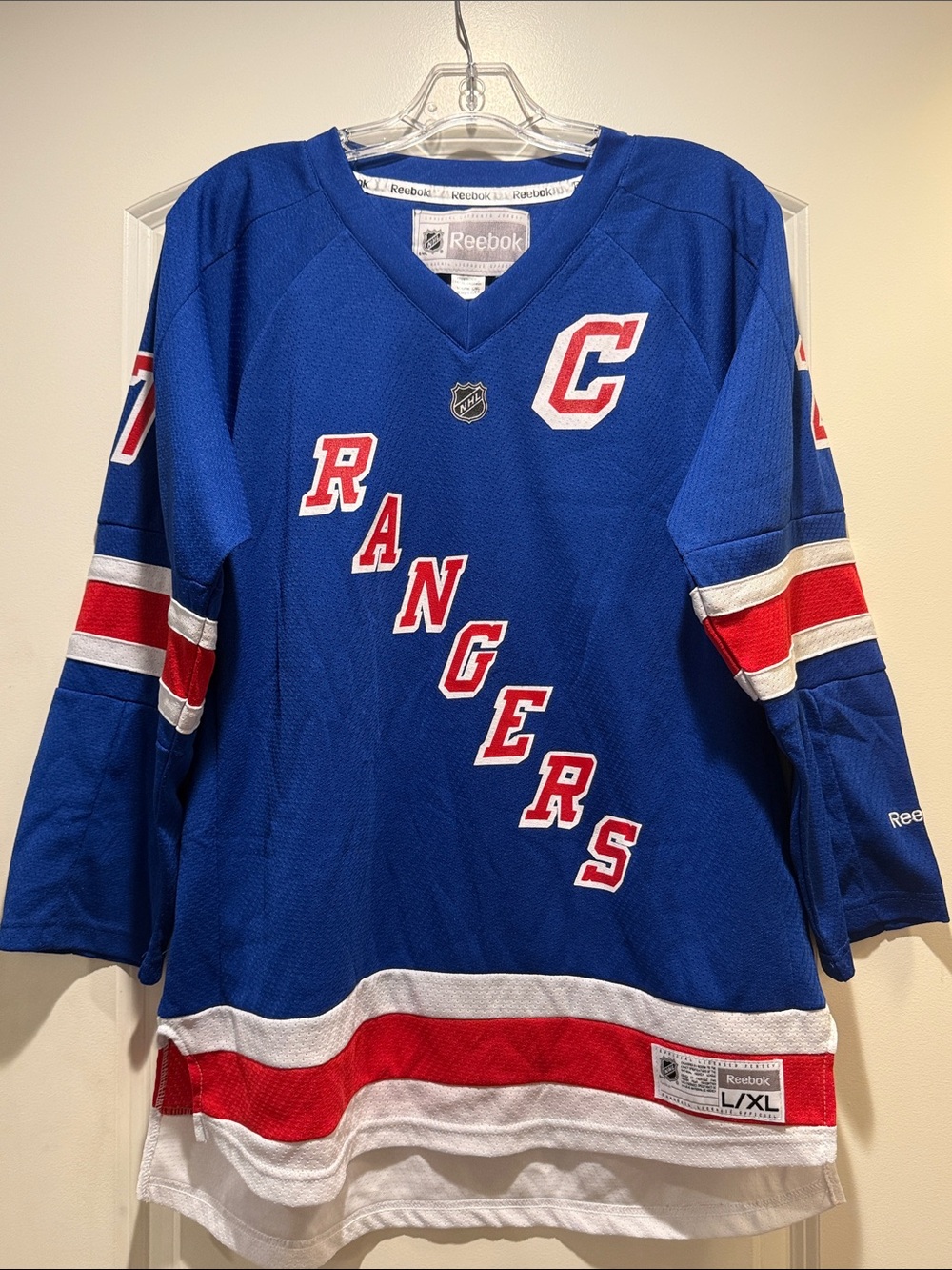 Reebok Blue New York Rangers Youth Hockey Jersey with Red & White Accents